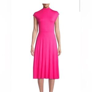NEW Boss Pink Sheath Dress Sleeveless Mock Neck XL